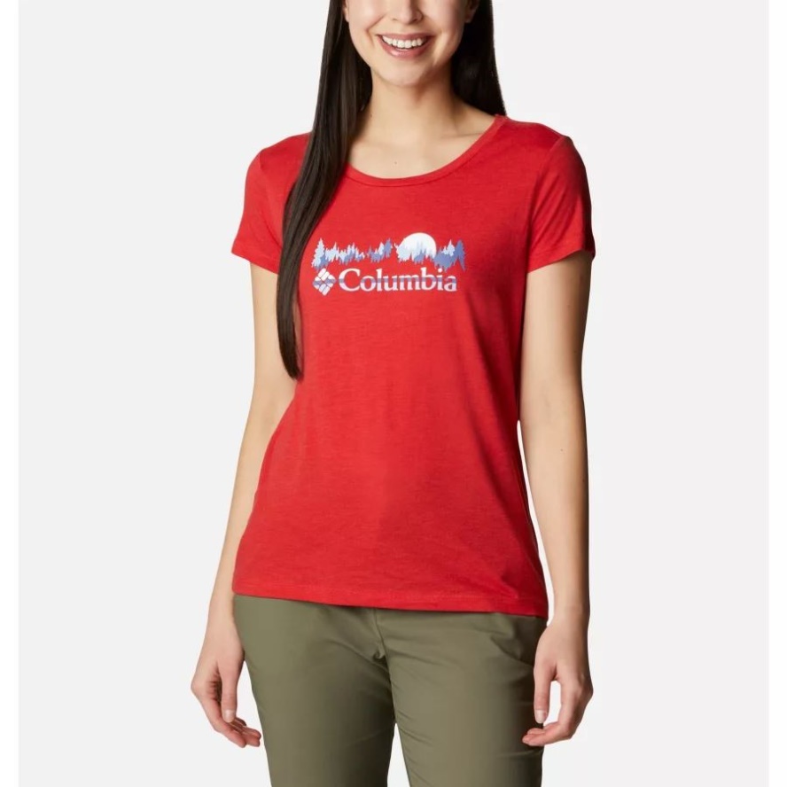 Women's Daisy Days Graphic T-Shirt Columbia Sale Bright Red Heather/Moonrise