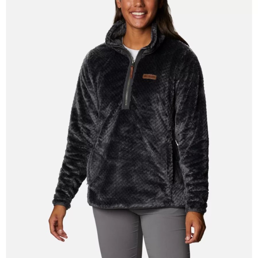 Women's Fire Side Half Zip Sherpa Fleece Shark Columbia Sale