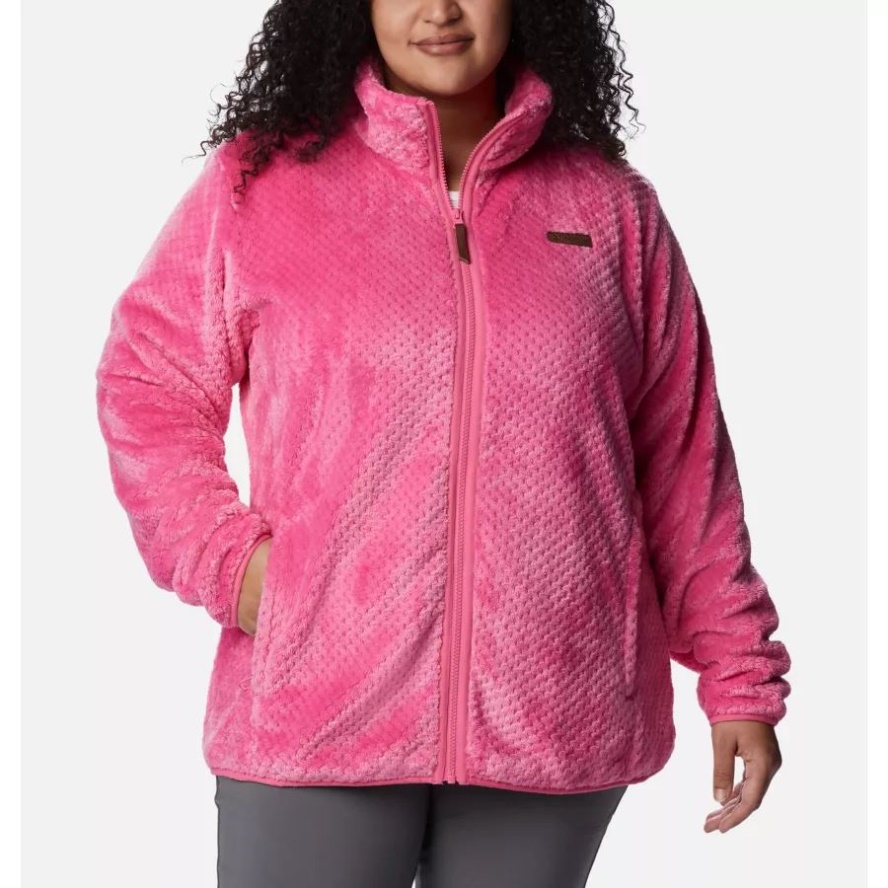 Women's Fire Side II Plush Full Zip Fleece Plus Size Columbia Sale Wild Geranium