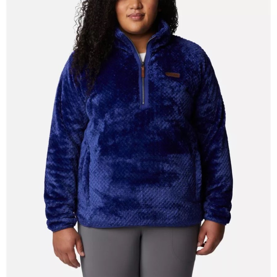 Women's Fire Side Quarter Zip Sherpa Fleece Plus Size Dark Sapphire Columbia Sale