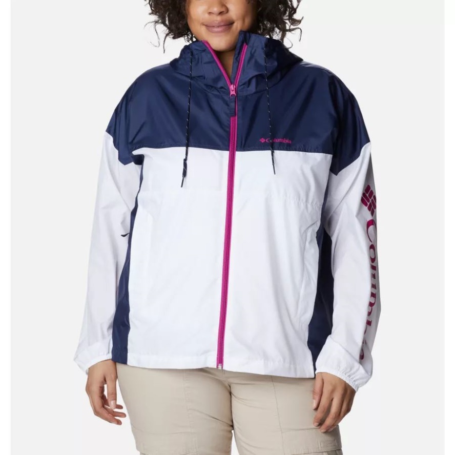 Women's Flash Challenger Novelty Windbreaker Jacket Plus Size White/Nocturnal Columbia Sale