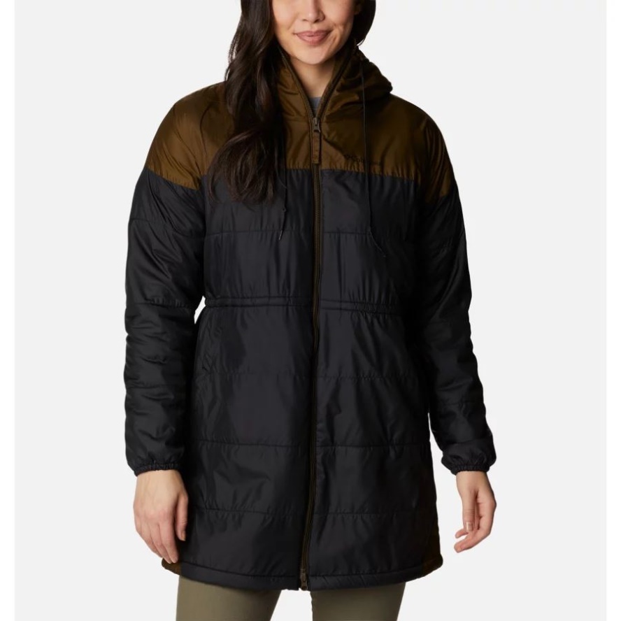 Women's Flash Challenger Sherpa Long Jacket Columbia Sale Black/Olive Green