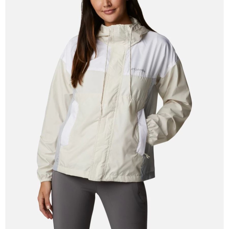 Women's Flash Challenger Windbreaker Columbia Sale Chalk/White/Cirrus Grey