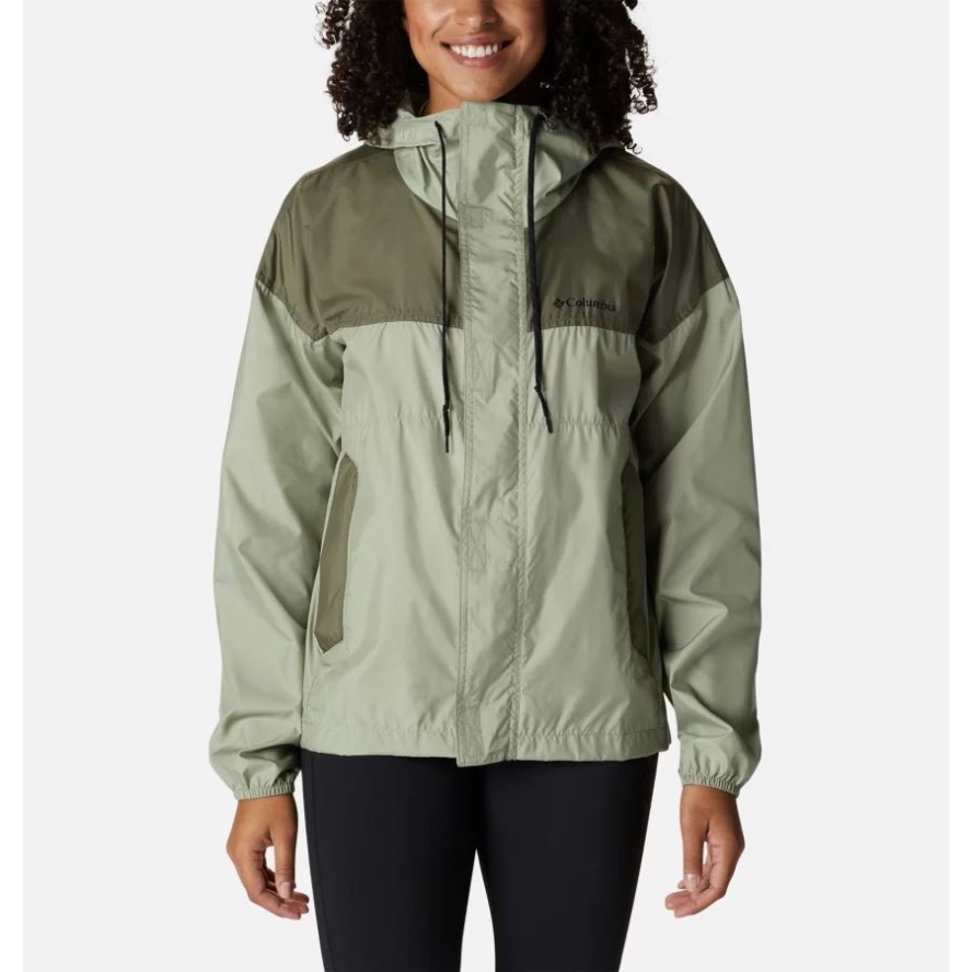 Women's Flash Challenger Windbreaker Safari/Stone Green Columbia Sale