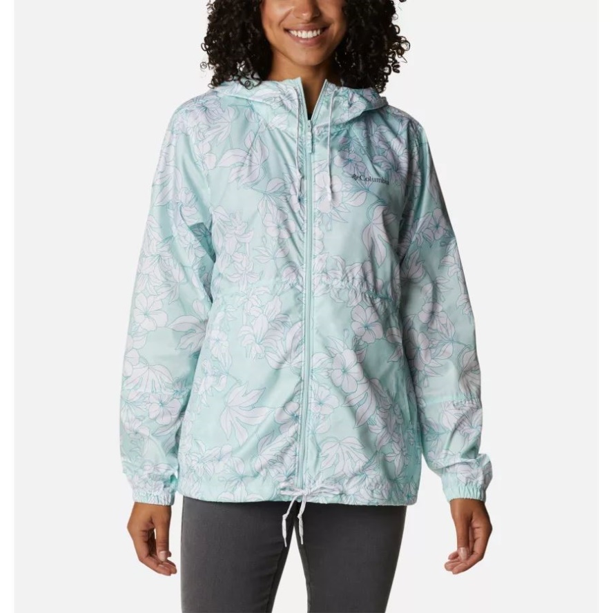 Women's Flash Forward Windbreaker Icy Morn Lakeshore Floral Print Columbia Sale