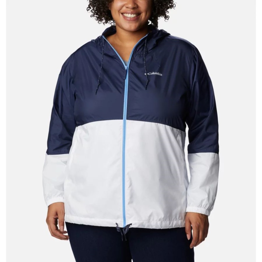 Women's Flash Forward Windbreaker Jacket Plus Size Nocturnal/White Columbia Sale