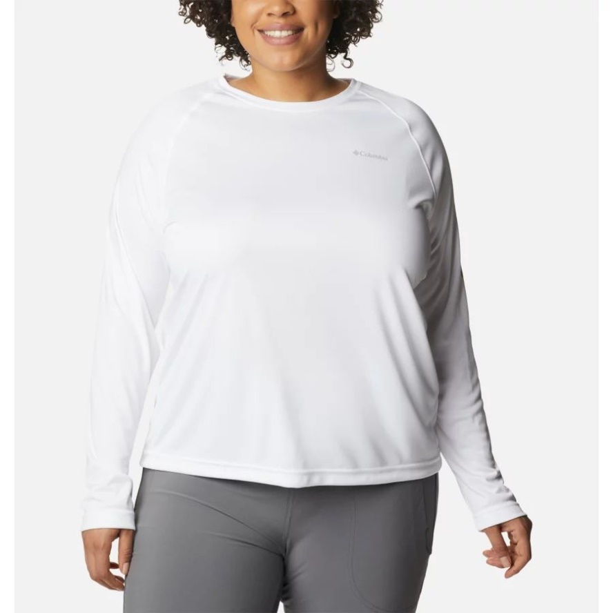 Women's Fork Stream Long Sleeve Shirt Plus Size White Columbia Sale