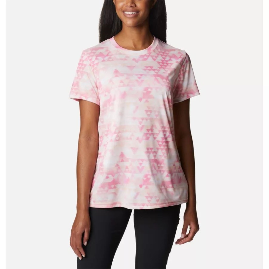 Women's Fork Stream T-Shirt Columbia Sale Peach Blossom/Distant Peaks