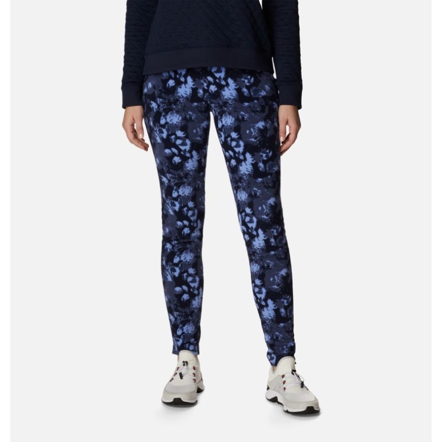 Women's Glacial Fleece Printed Leggings Nocturnal Solarized Print Columbia Sale