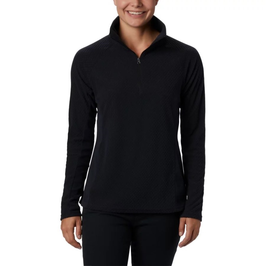 Women's Glacial IV Print Half Zip Pullover Columbia Sale Black Quilt Pattern/Black