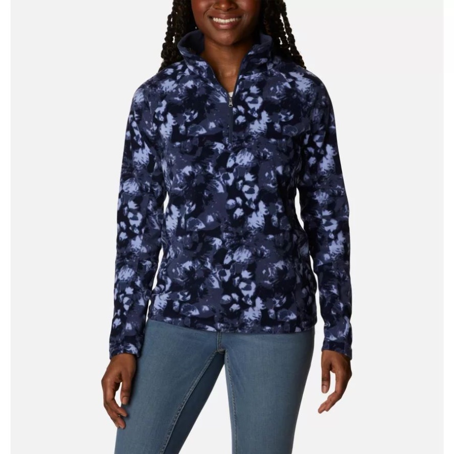 Women's Glacial IV Print Half Zip Pullover Nocturnal Solarized Print Columbia Sale