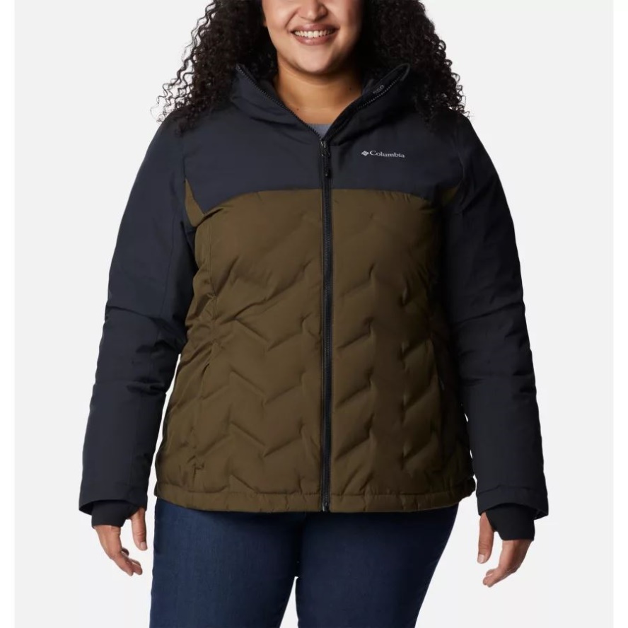 Women's Grand Trek II Down Jacket Plus Size Olive Green/Black Columbia Sale