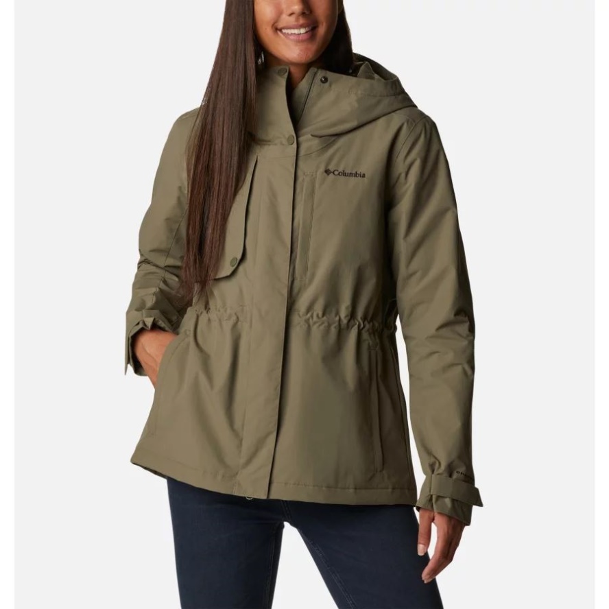Women's Hadley Trail Jacket Columbia Sale Stone Green