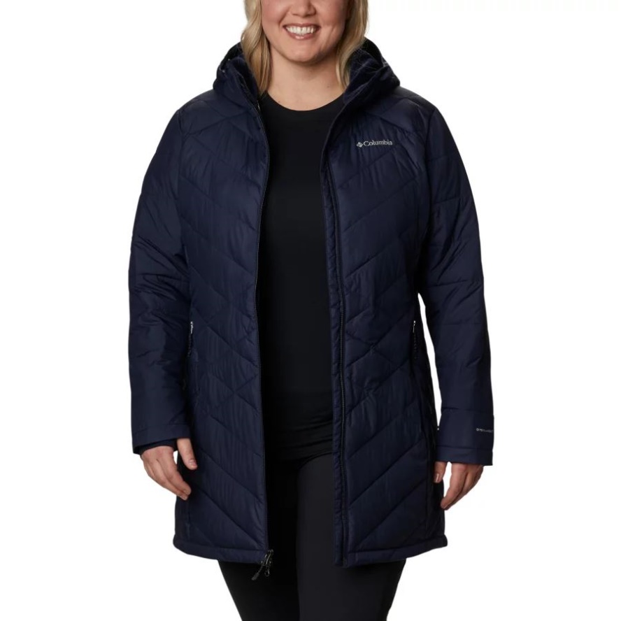 Women's Heavenly Long Hooded Jacket Plus Size Columbia Sale Dark Nocturnal