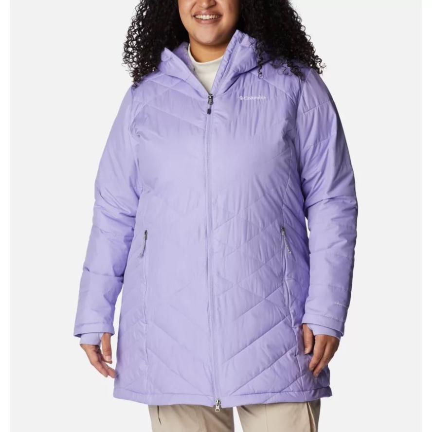 Women's Heavenly Long Hooded Jacket Plus Size Frosted Purple Columbia Sale