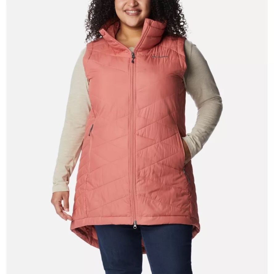 Women's Heavenly Long Vest Plus Size Dark Coral Columbia Sale