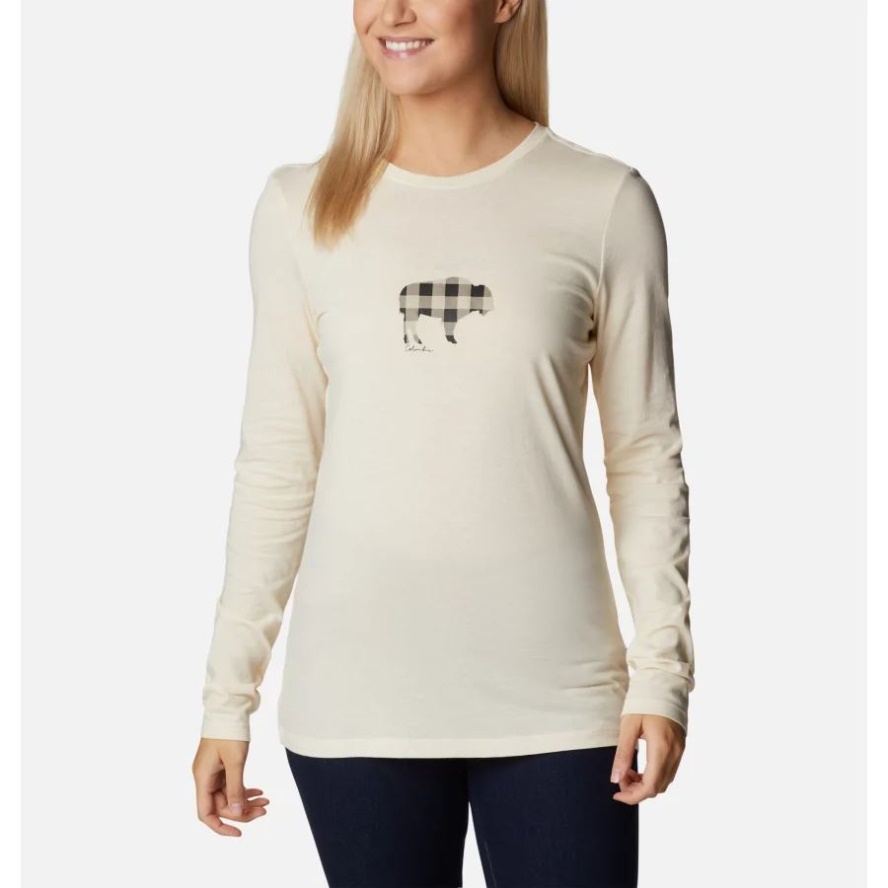 Women's Hidden Haven Long Sleeve T-Shirt Columbia Sale Chalk/Range Roam Print