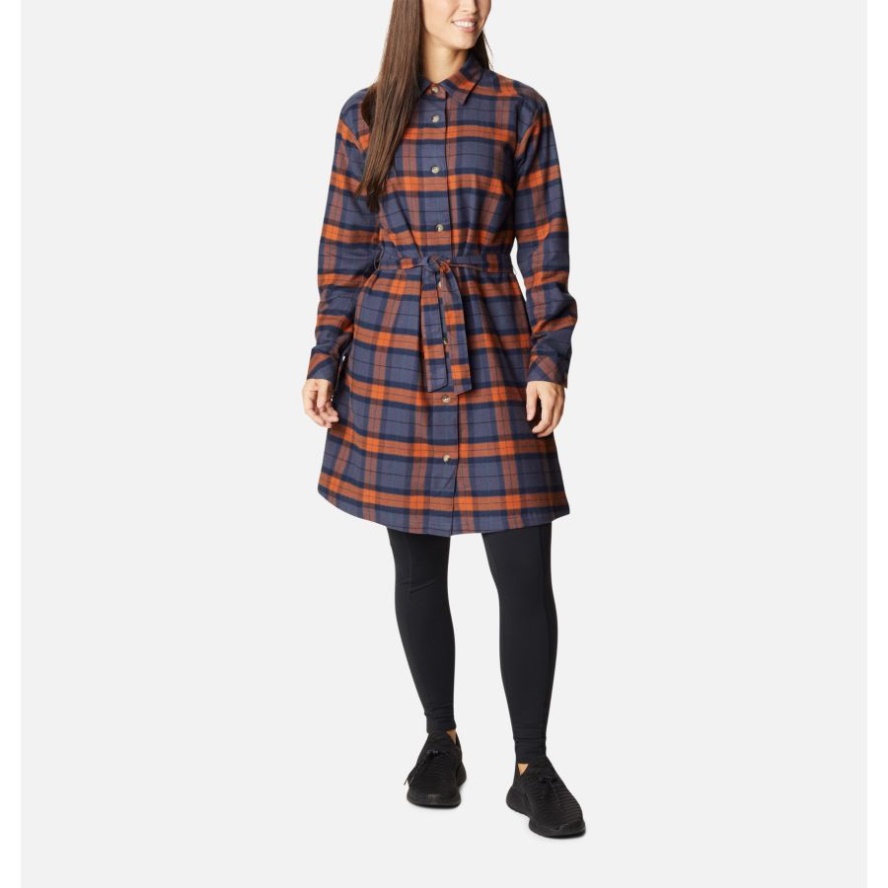 Women's Holly Hideaway Flannel Dress Columbia Sale Warm Copper Simple Tartan