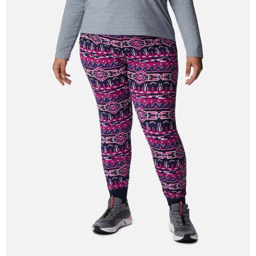 Women's Holly Hideaway Leggings Plus Size Columbia Sale Dark Sapphire 80s Stripe