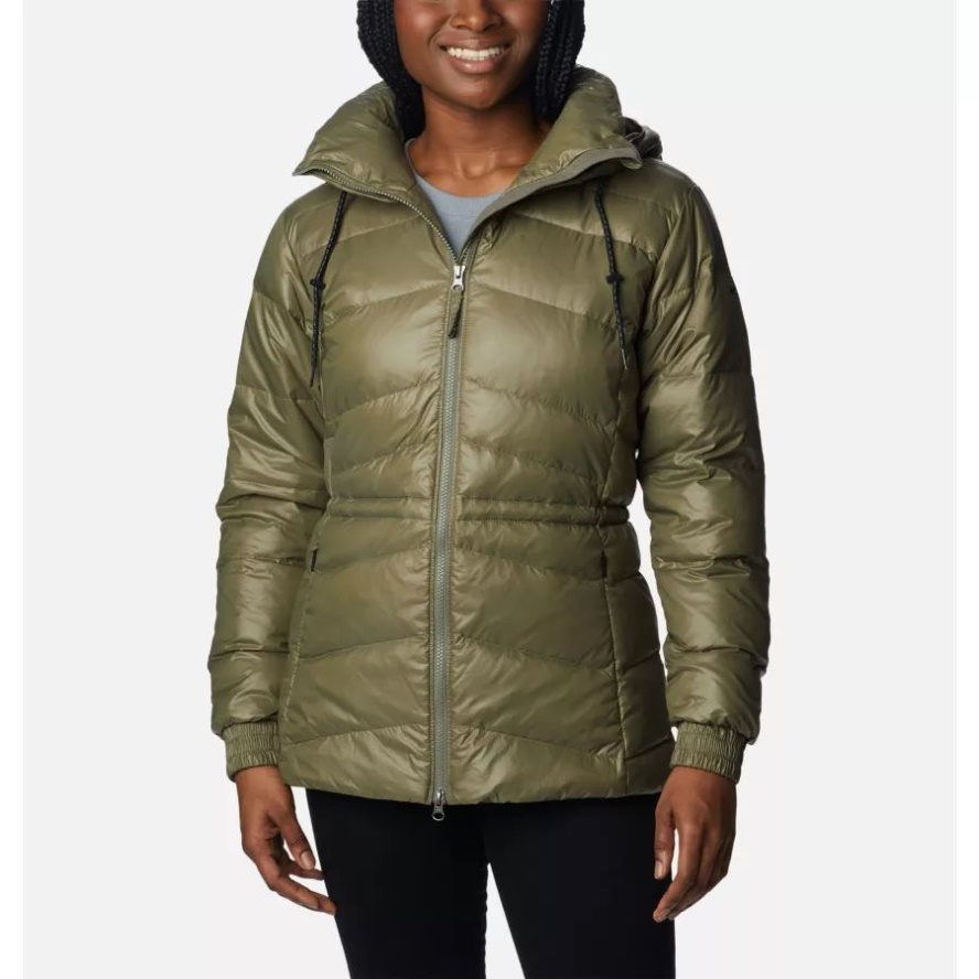 Women's Icy Heights II Down Jacket Columbia Sale Stone Green Gunmetal