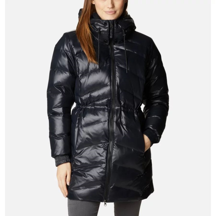 Women's Icy Heights II Down Mid Jacket Black Gunmetal Columbia Sale