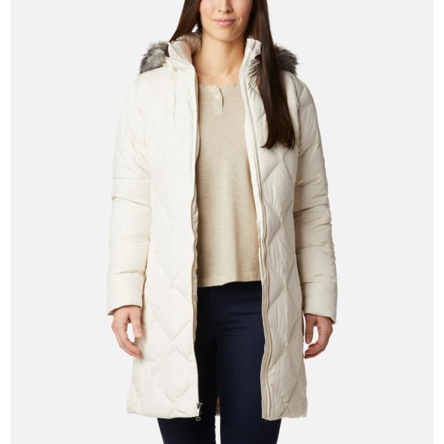 Women's Icy Heights II Down Mid Jacket Columbia Sale Chalk