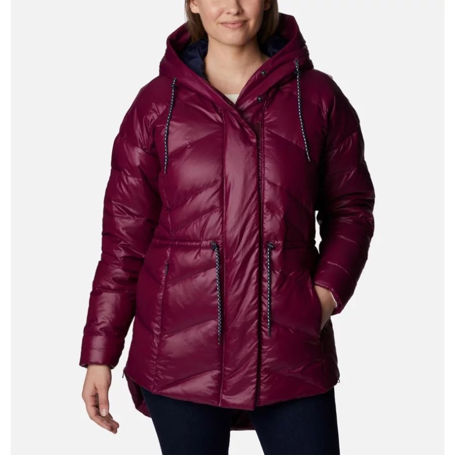 Women's Icy Heights II Down Novelty Jacket Columbia Sale Marionberry Gunmetal