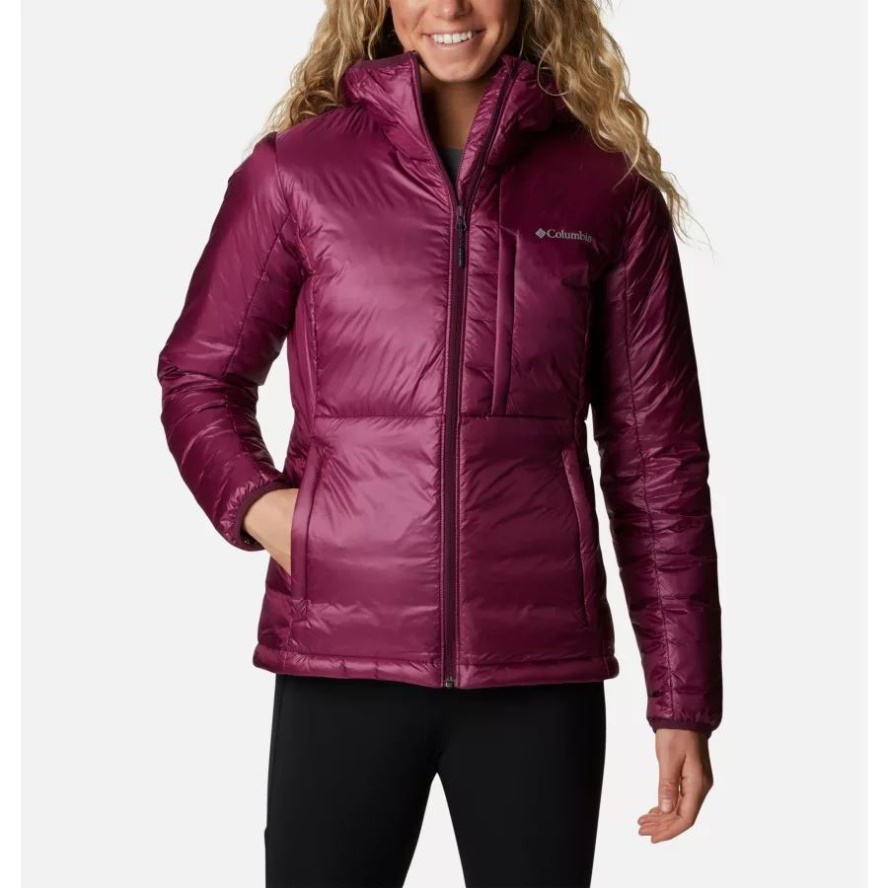 Women's Infinity Summit Omni-Heat Infinity Double Wall Down Hooded Jacket Columbia Sale Marionberry