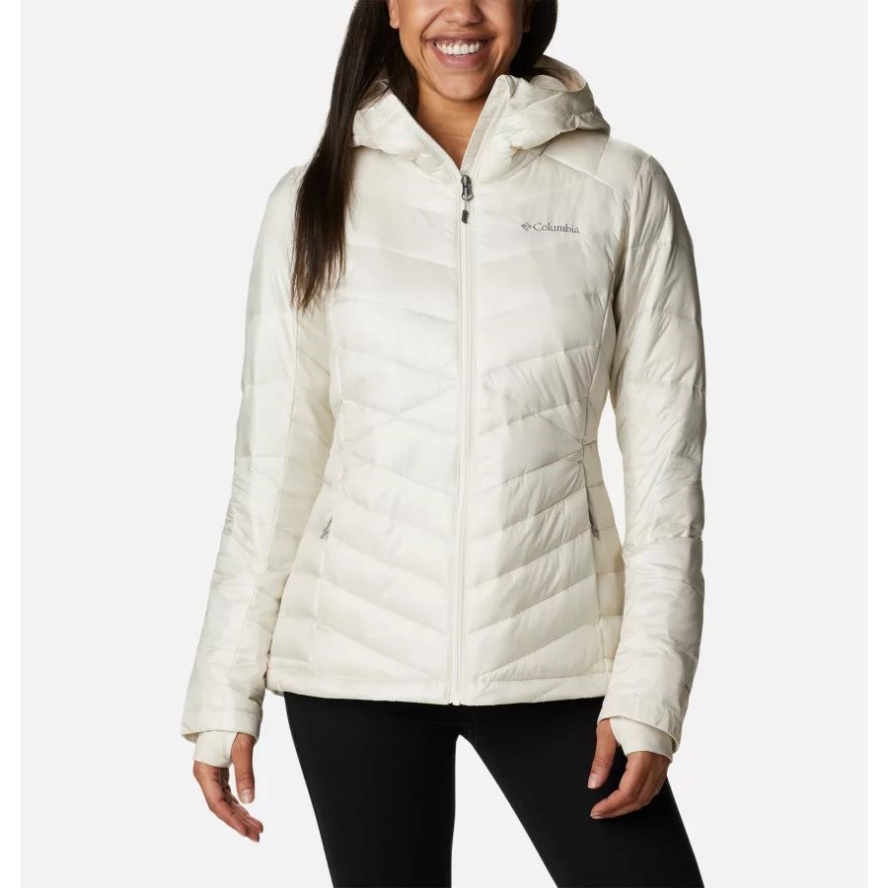 Women's Joy Peak Hooded Insulated Jacket Chalk Columbia Sale
