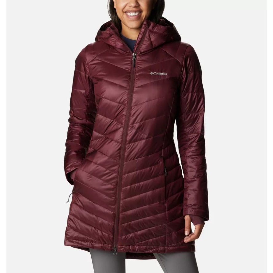 Women's Joy Peak Omni-Heat Infinity Mid Insulated Hooded Jacket Malbec Columbia Sale