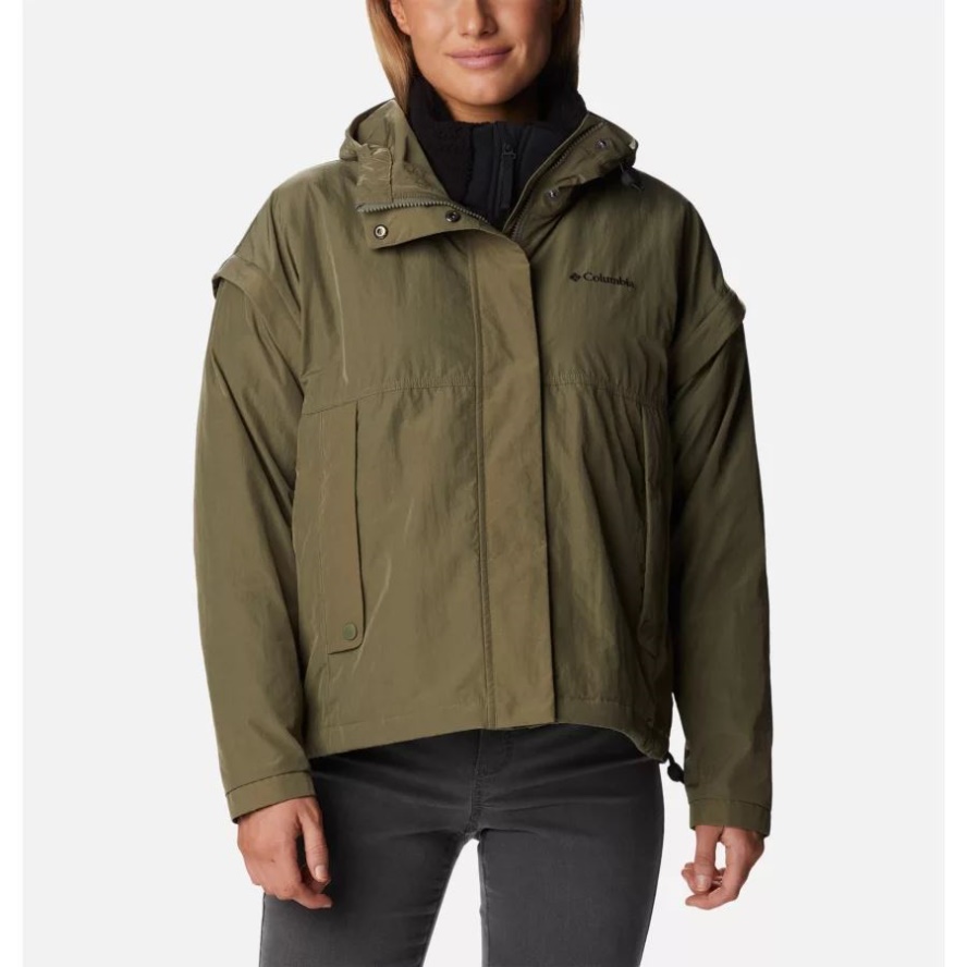 Women's Laurelwoods Interchange 3-in-1 Cropped Jacket Stone Green Columbia Sale