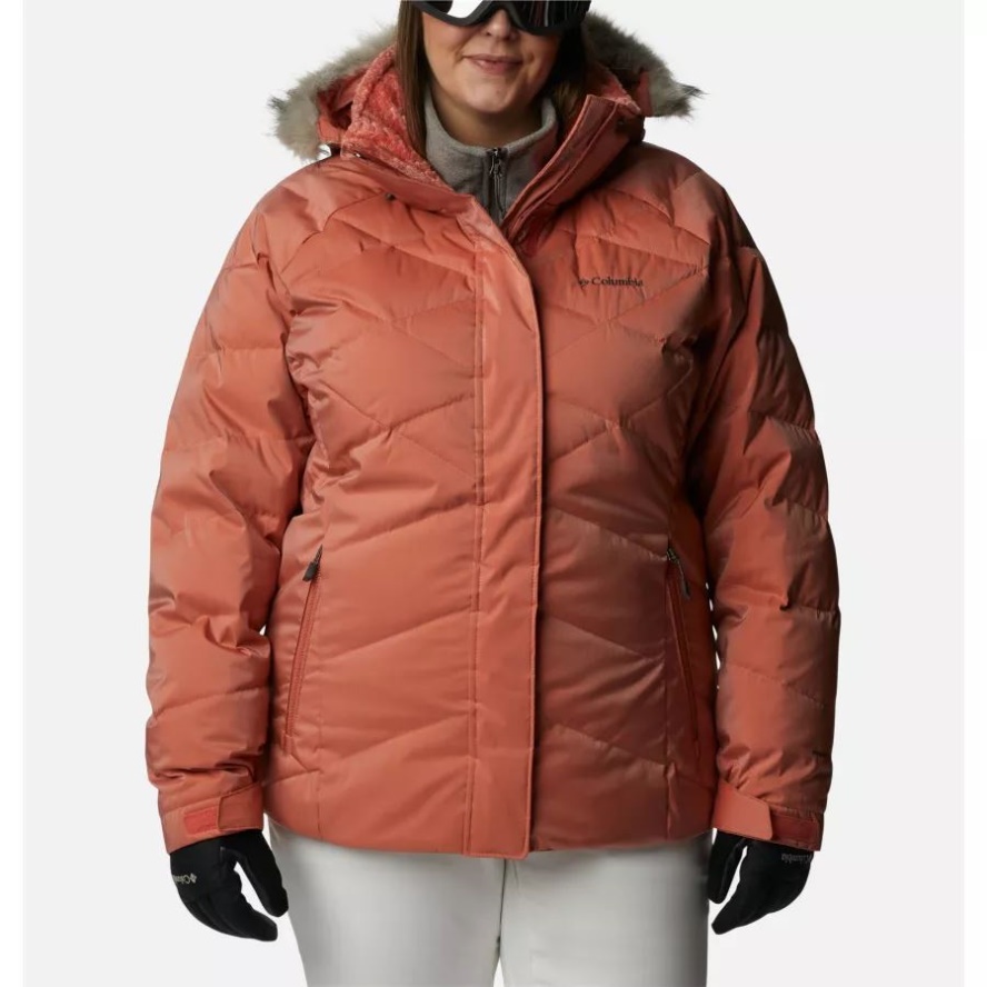 Women's Lay D Down II Jacket Plus Size Columbia Sale Dark Coral Sheen
