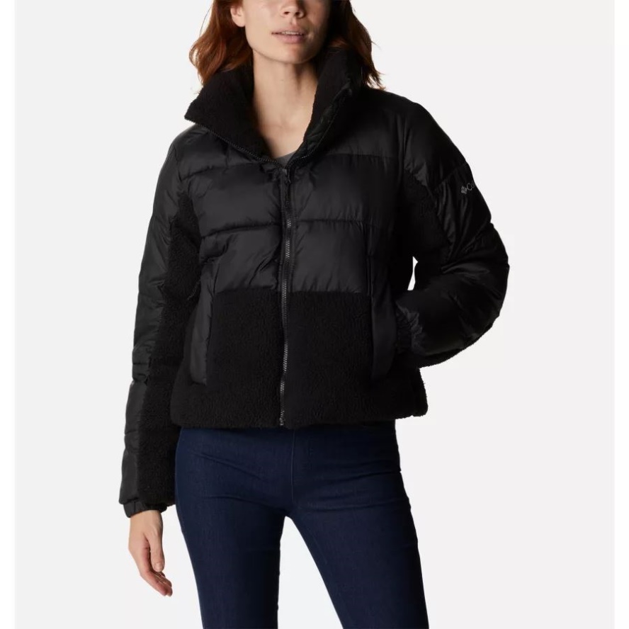 Women's Leadbetter Point Sherpa Hybrid Jacket Columbia Sale Black