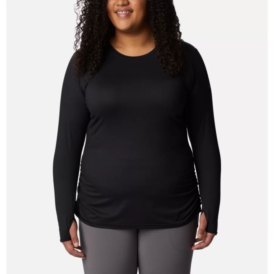Women's Leslie Falls Long Sleeve Shirt Plus Size Black Columbia Sale