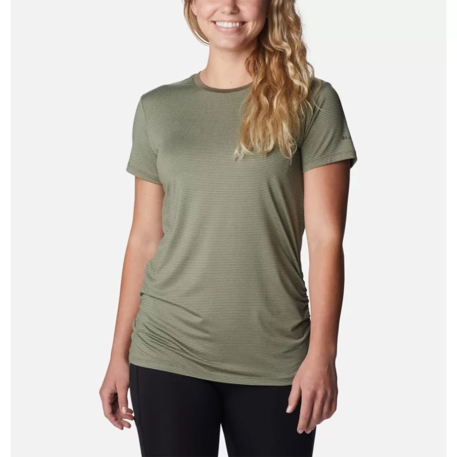 Women's Leslie Falls Short Sleeve Shirt Stone Green Columbia Sale