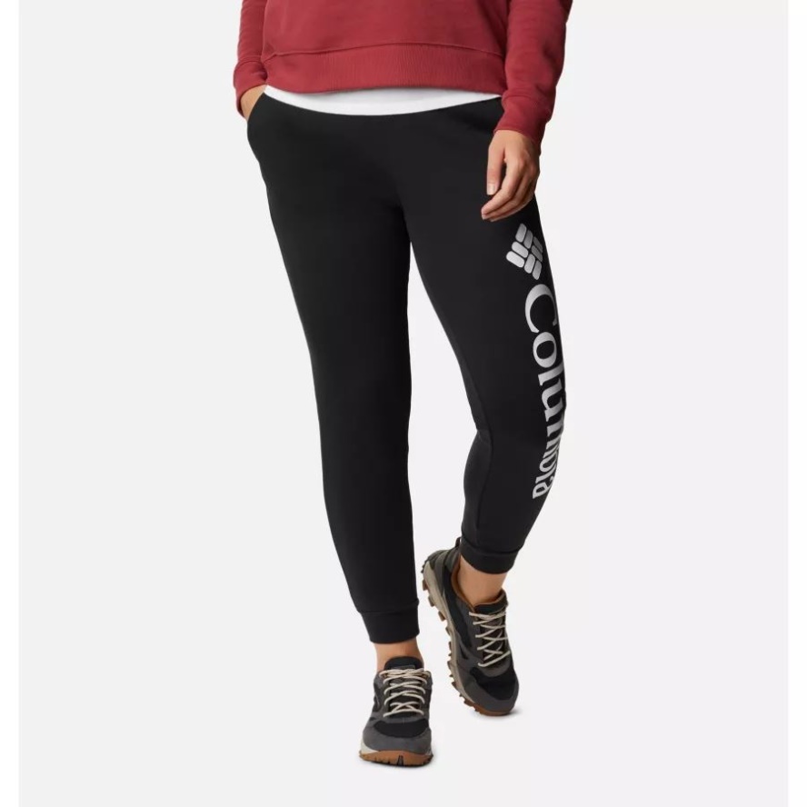 Women's Logo Fleece Joggers Black Columbia Sale
