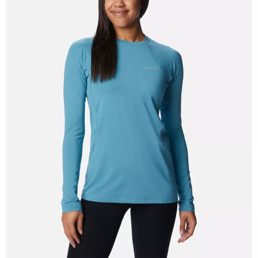 Women's Midweight Baselayer Crew Canyon Blue Columbia Sale