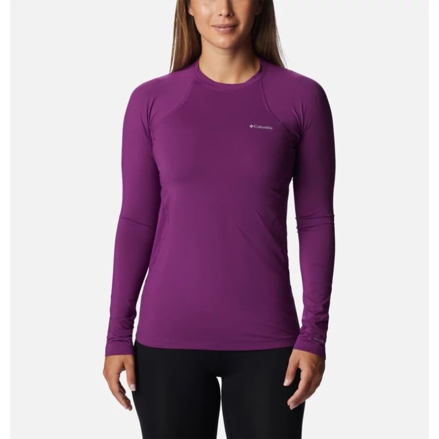 Women's Midweight Baselayer Crew Plum Columbia Sale