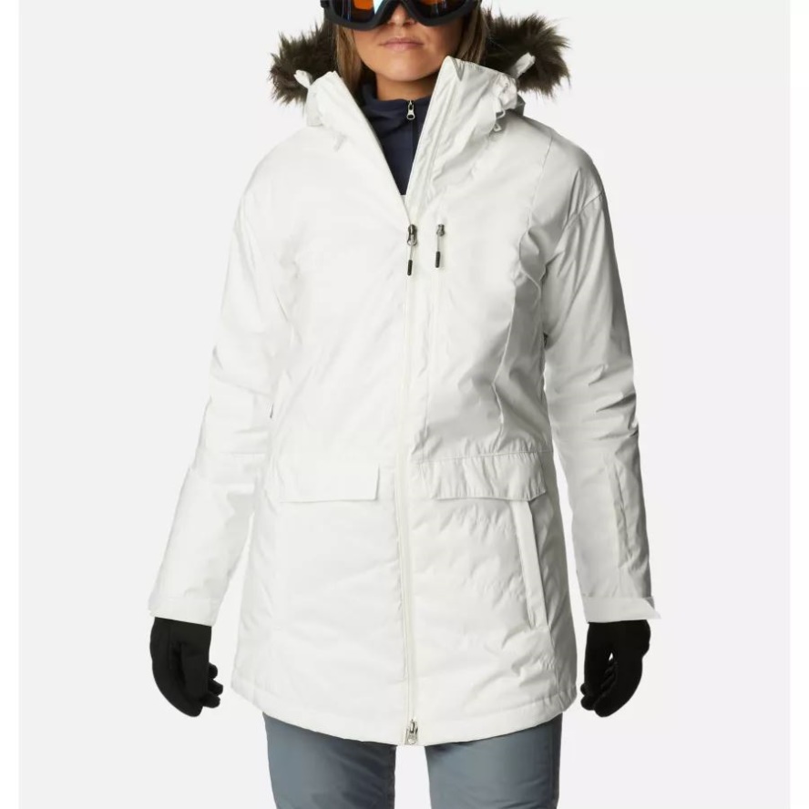 Women's Mount Bindo II Waterproof Ski Jacket White Sheen Columbia Sale
