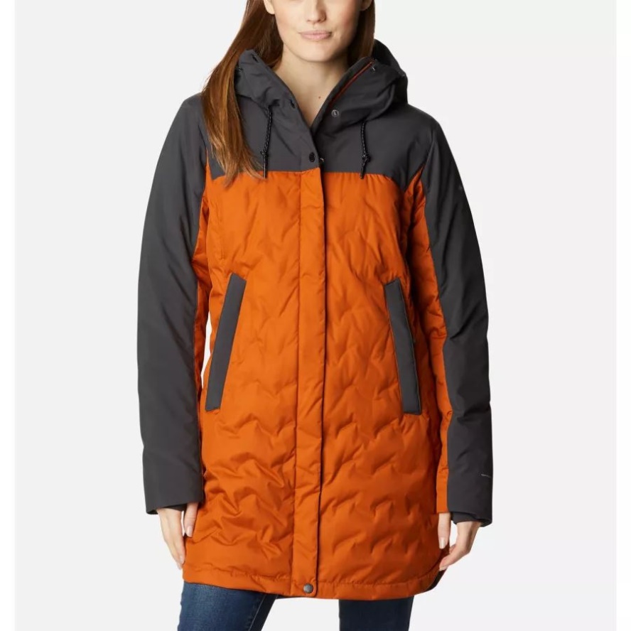 Women's Mountain Croo II Waterproof Hooded Mid Down Jacket Shark/Warm Copper Columbia Sale