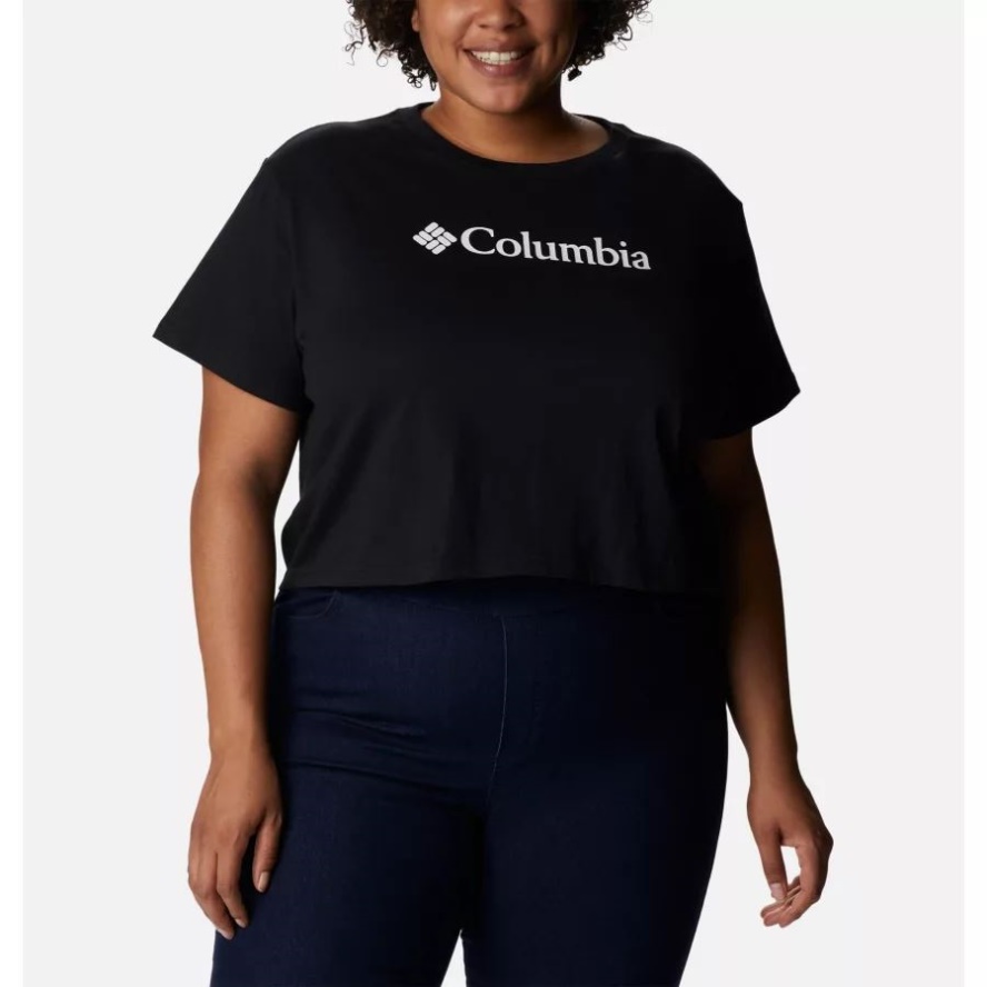 Women's North Cascades Cropped Tee Plus Size Black Columbia Sale