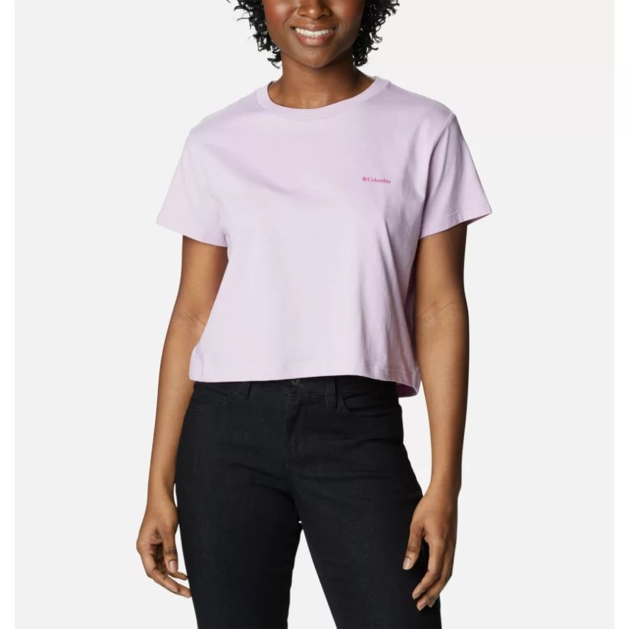Women's North Cascades Graphic Cropped T-Shirt Columbia Sale Aura/CSC Branded Gradient