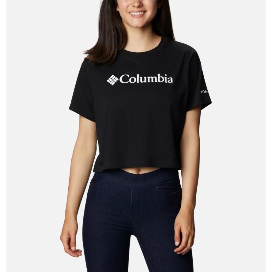 Women's North Cascades Graphic Cropped T-Shirt Columbia Sale Black
