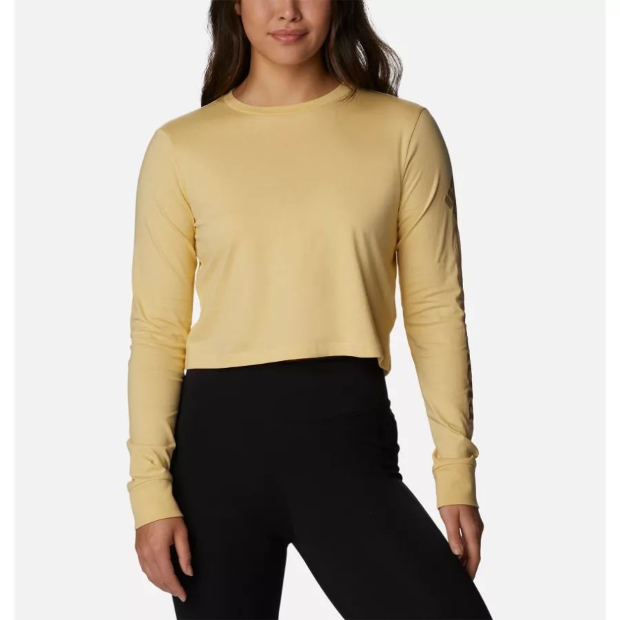 Women's North Cascades Long Sleeve Printed T-Shirt Columbia Sale Cornstalk/CSC Gradient Sleeve