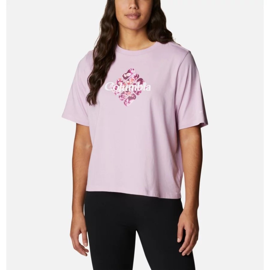 Women's North Cascades Relaxed T-Shirt Columbia Sale Aura/Centered Gem Solarized