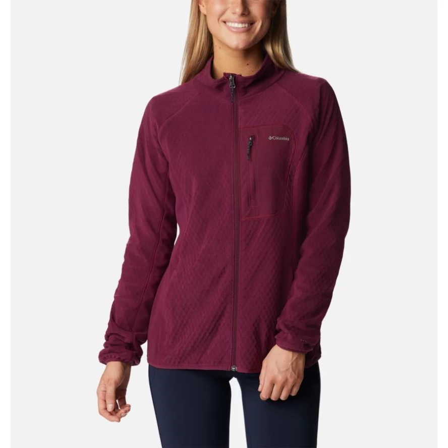 Women's Outdoor Tracks Full Zip Fleece Jacket Marionberry/Aura Columbia Sale