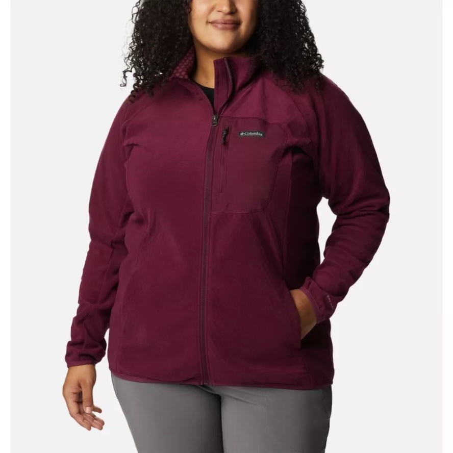 Women's Outdoor Tracks Full Zip Fleece Jacket Plus Size Columbia Sale Marionberry/Aura