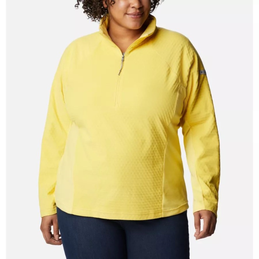 Women's Overlook Pass Half Zip Plus Size Columbia Sale Sun Glow