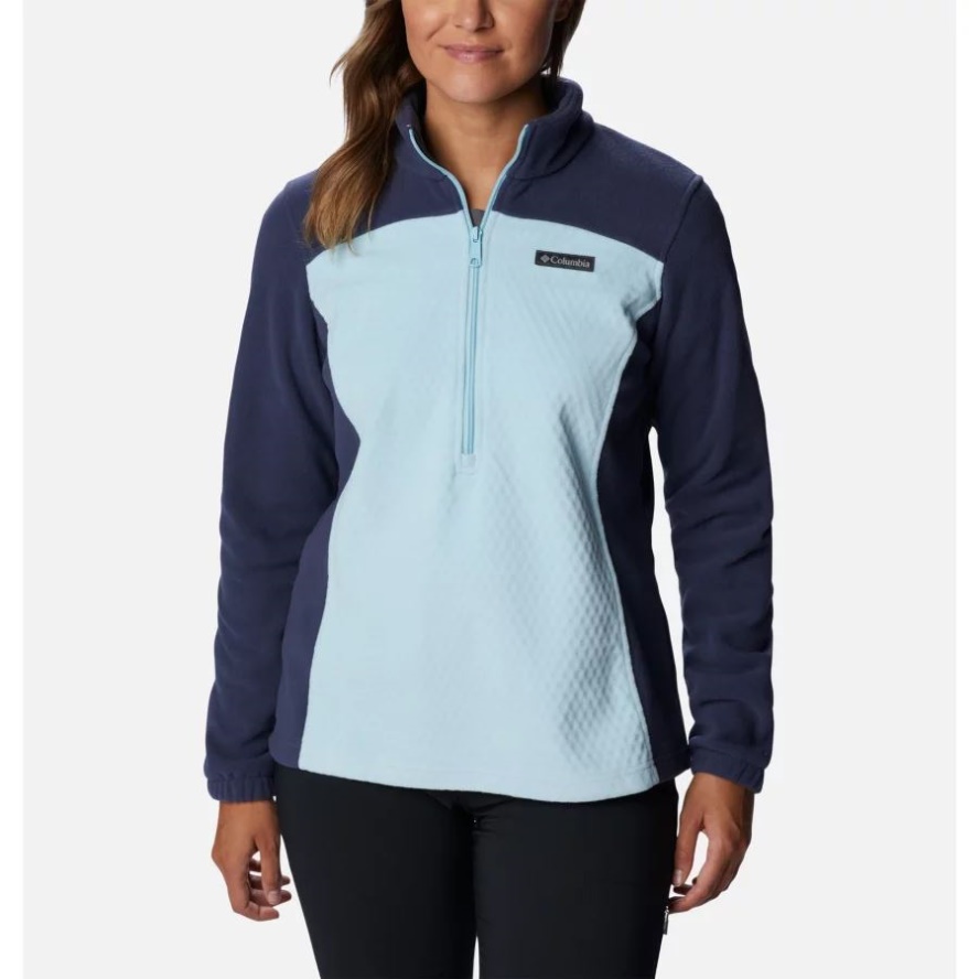 Women's Overlook Trail Half Zip Pullover Spring Blue/Nocturnal Columbia Sale