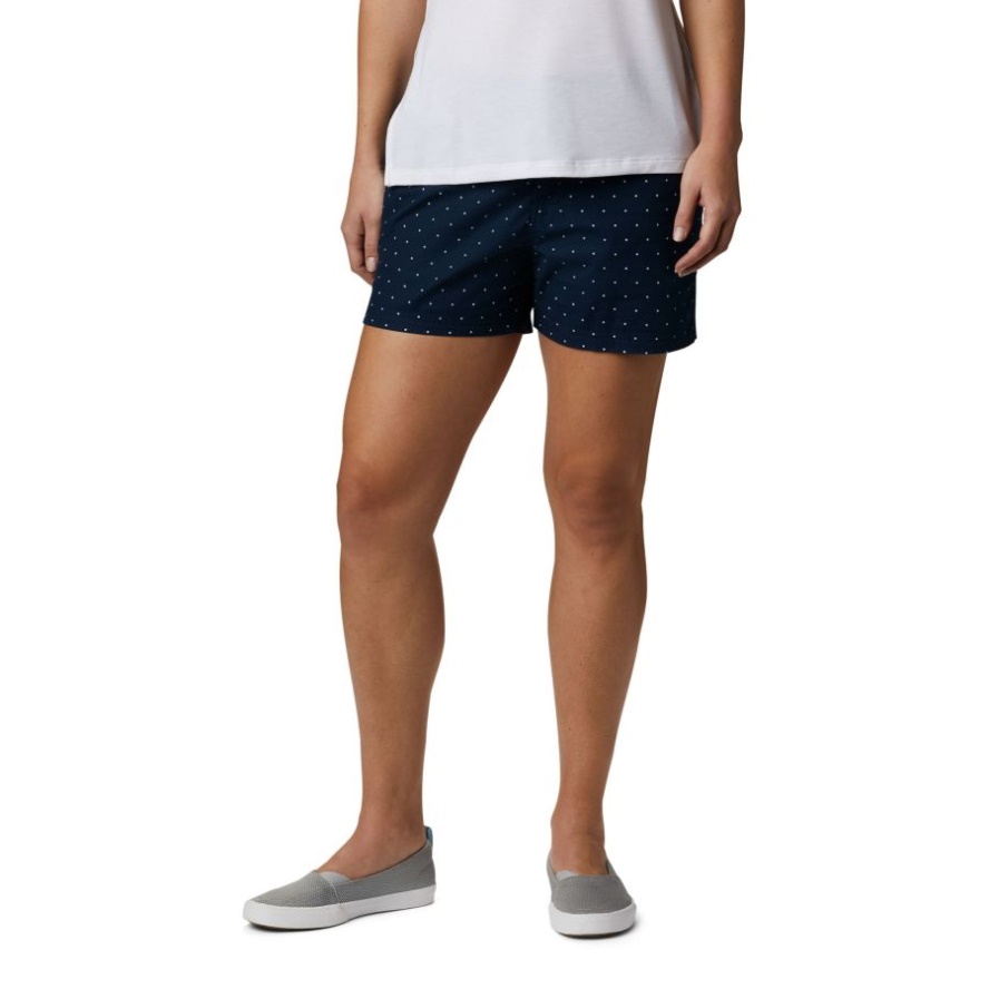 Women's PFG Bonehead Stretch Shorts Collegiate Navy Swiss Dot Columbia Sale